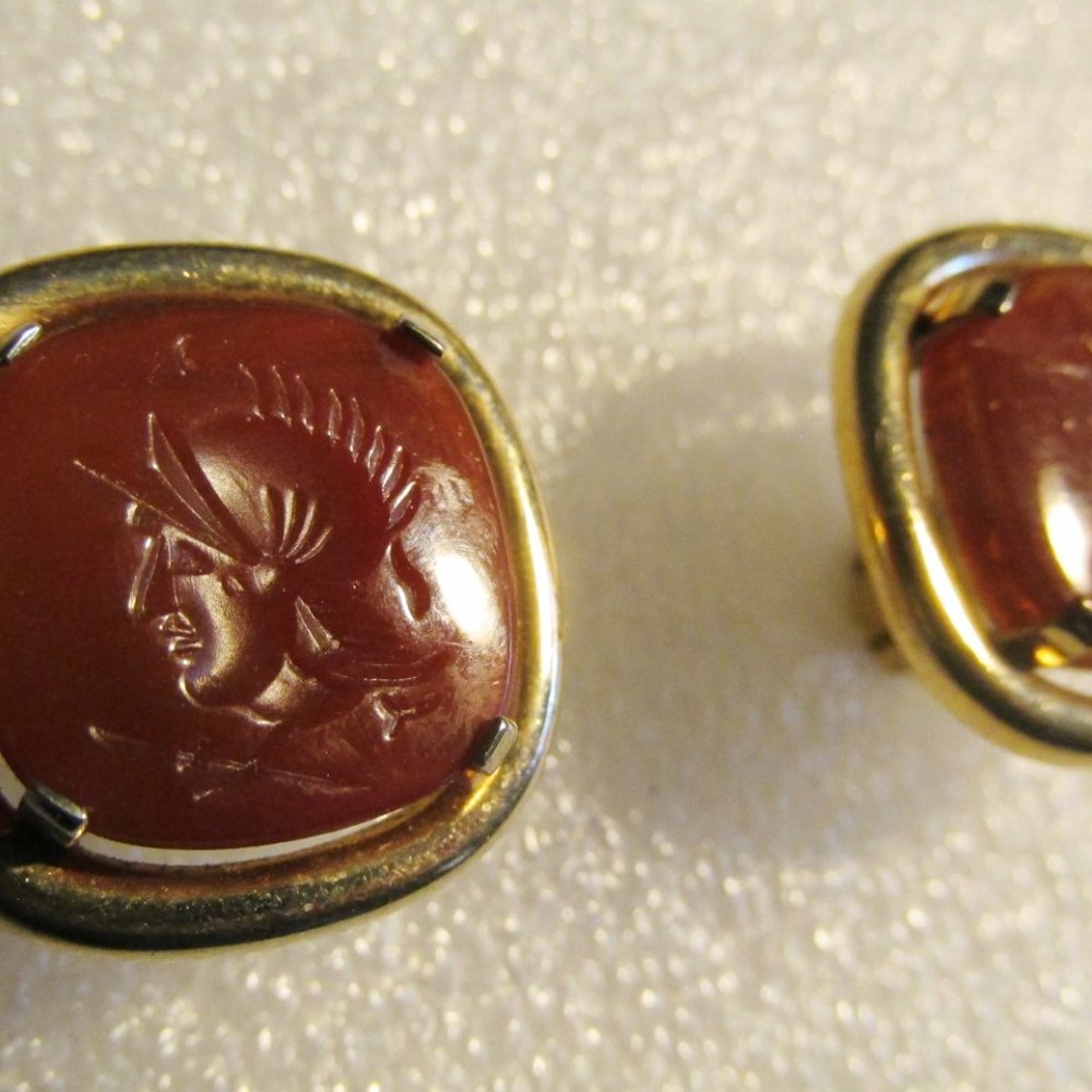 Vintage Carnelian Cufflinks by Swank
